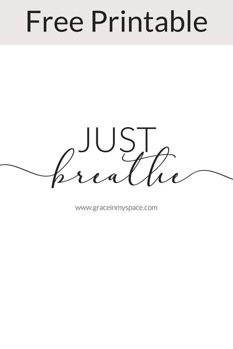 Free Printable! Do you find yourself constantly spinning over a stressful situation? Today I want to talk about taking a step back and allowing yourself to Just Breathe. Breathe Symbol, Apartment Life, Stressful Situations, Tat Ideas, Just Breathe, Step Back, Printable Quotes, Wall Arts, Love Signs