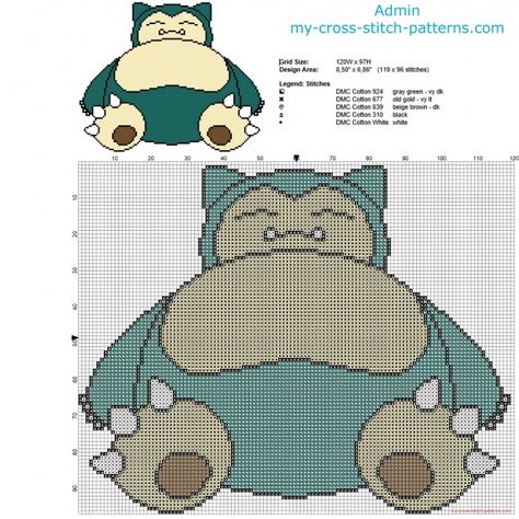 Snorlax Pokemon first generation 143 free cross stitch pattern 119 x 96 stitches 5 colors DMC Snorlax Cross Stitch Pattern, Snorlax Embroidery, Snorlax Pattern, Poke Embroidery, Pokemon Quilt, Pokemon First Generation, Snorlax Pokemon, Pokemon Cross Stitch Patterns, Pokemon Pixel