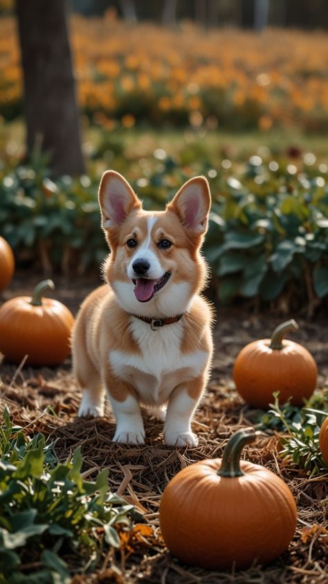 Corgi Pumpkin, Corgi Halloween, Corgi Wallpaper, Corgi Stuff, Baby Corgi, Cute Corgi Puppy, Corgi Art, Puppy Wallpaper, Cute Animals Puppies