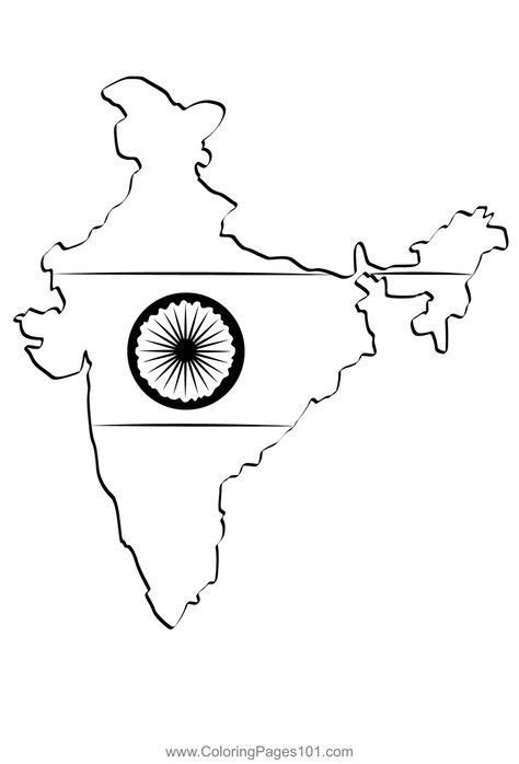 India Maps Coloring Page Independence Day Coloring Pages, Nature Drawing For Kids, American Flag Coloring Page, Indian Flag Colors, Outline Pictures, Independence Day Drawing, Coloring Pages Ideas, India For Kids, Pages Ideas