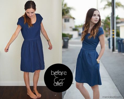 Merricks Art: RESIZING AN OVERSIZED, SIDE-ZIPPERED DRESS (TUTORIAL) Closet Outfits, Oversized Dresses, Merricks Art, Upcycle Clothing, Dress Tutorial, Sewing Dress, Sewing Alterations, Sewing Clothing, Upcycled Clothes