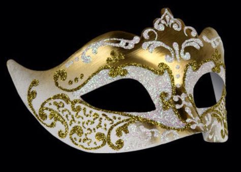 White and gold detailed mask Italian Masks, White Masquerade Mask, Gold Masquerade Mask, Masquerade Ball Mask, Paper Mache Mask, Venetian Masquerade Masks, Silver Mask, Mask White, Metal Mask