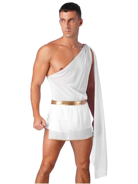 Roman Toga, Toga Costume, Greek God, Ancient Greek, Fancy Dress, Shoes Jewelry, One Shoulder, Dress Up, Jumpsuit