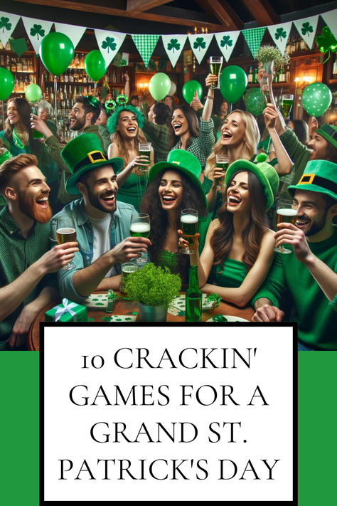 Whether you're out on a rollicking pub crawl, hunting for shamrocks, or just holed up in someone's living room because it's still snowing outside, we've got a list of 10 fantastic games to add a bit of craic (that's fun, for those of you not up on your Irish slang) to your festivities. So, grab your greenest attire, a pint of the black stuff (Guinness, for the uninitiated), and let's dive into this pot of gold. Auction Games, Irish Slang, Snowing Outside, Black Stuff, Pub Games, Game Nights, Pub Crawl, Irish Pub, Pot Of Gold