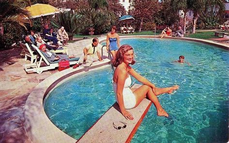 Let’s all get MAD!!! My 1960’s Mad Men Inspired Pool Party – Give Me The Details Vintage Pool Party, Vintage Pool Parties, Retro Pool Parties, Vintage Pool, Terrace Hotel, Party Swimming Pool, Diving Board, Vintage Hotels, Slim Aarons