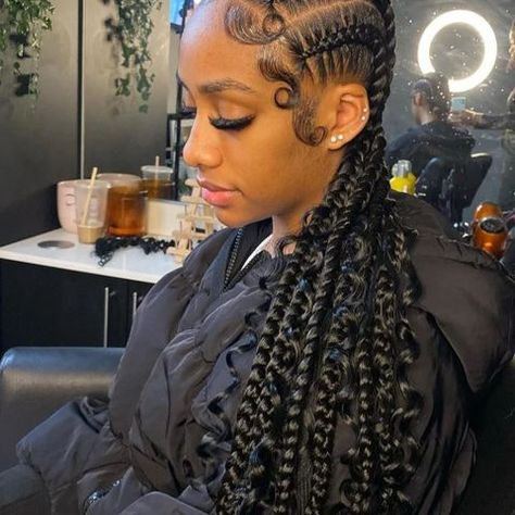 So Fresh So Clean ❤ #slayed Need these braids? Contact @braids_by_joia #tuscaloosabraider . . . . . . #hair #hairextensions #hairstyle… Goddess Feed In Braids, Small Feed In Braids, Straight Back Braids, Feed In Braids, So Fresh So Clean, Curled Ponytail, Cute Box Braids Hairstyles, Braided Hairstyles For Teens, Braided Ponytail Hairstyles