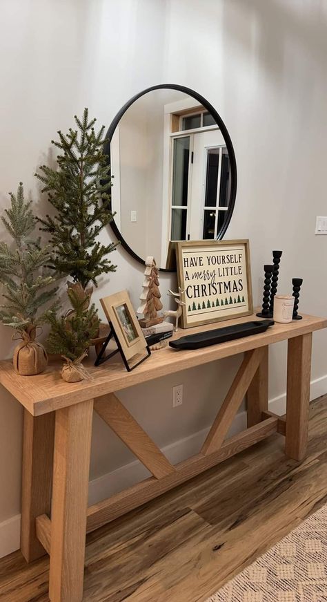 Entrance Table Christmas Decor Ideas, Christmas Small Entryway Decor, Entry Table Decor Christmas, Entryway Table Christmas Decor Ideas, Christmas Decor Entry Table, Christmas Decor Ideas Entry Way, Entryway Christmas Decor Entry Tables, Christmas Entryway Decor Front Entry, Christmas Decor Small House