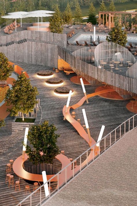 Urban Park Public Spaces, Public Park Design Plan, Public Park Landscape, Small Park Design, Landscape Park Design, Pocket Park Design, Urban Park Design, Park Design Ideas, Park Landscape Design