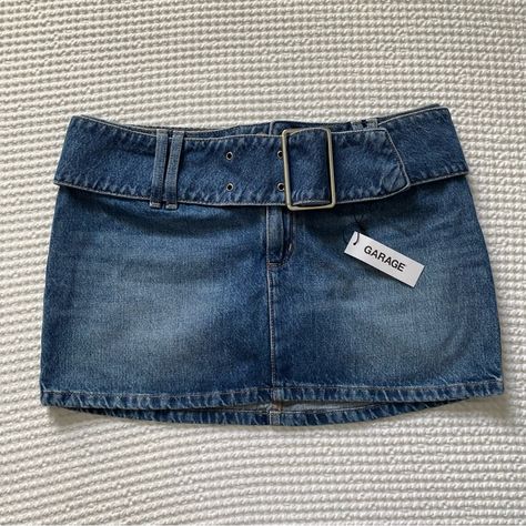 New With Tags Now Sold Out Tagged A Small But Fits More Like A Medium/Large Fits Low Rise Waist: 32” Hip: 39” Length: 12.5” Chunky Belt, Low Rise Skirt, Clothing Pieces, Denim Mini, Denim Mini Skirt, Jean Skirt, Low Rise, Denim Skirt, Dream Closet