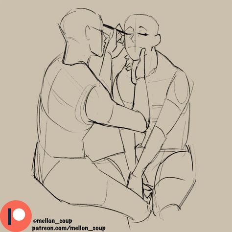 mellon_soup | pose reference drawings | Patreon Drawing Templates Poses 2 People, Mellon Soup Ref Couple, Couple Refrences Pose Drawing, Mellon Soup Couple Poses, Siblings Reference Drawing, Couple Character Poses, Looking At Hand Pose, Drawing Duo Poses, Pose Reference 2 People Drawing