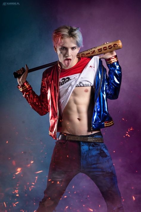 Male Harley Quinn, Gay Costume, Nadine Coyle, Harley Quinn Makeup, Kimberley Walsh, Nicola Roberts, Girls Aloud, Polish Models, Harley Quinn Cosplay