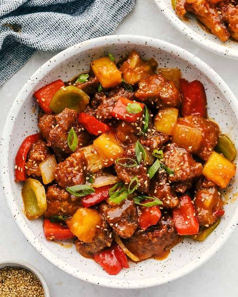 Alyssa Rivers | Food Blogger on Instagram: “This sensational Sweet and Sour Pork is everything you want in take out, only better! You are going to love the succulent pork combined…” Sweet And Sour Pork Recipe, Sweet N Sour Pork Recipe, Pork Recipes For Dinner, The Recipe Critic, Recipe Critic, Lean Pork, Pork Recipe, Sour Taste, Bar Cookies