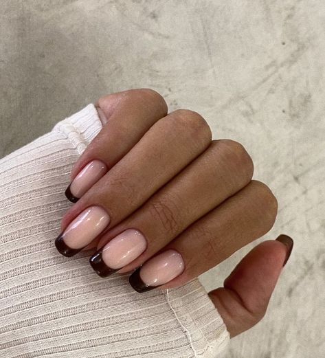 @kenniandkai Brown French Manicure, Brown French Tips, Brown French, French Tips, Brown Nails, French Manicure, Manicure, Nails