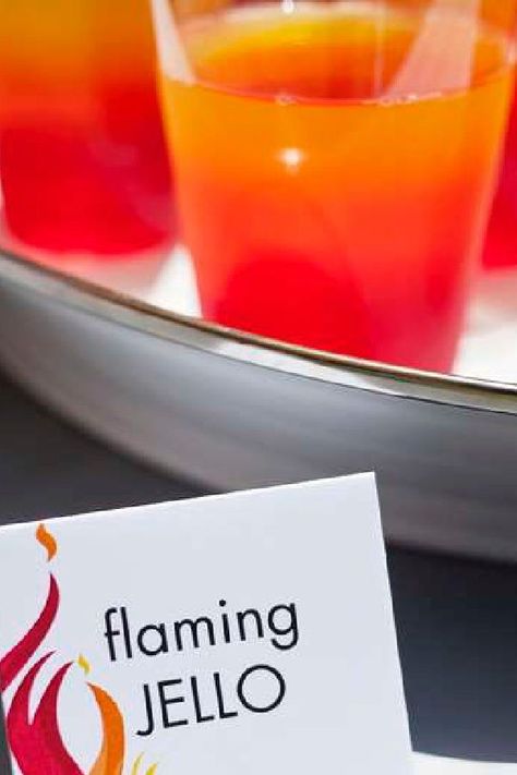 Check out this fun fire truck birthday party! The flaming jello is awesome! See more party ideas and share yours at CatchMyParty.com Fire Themed Food, Fire Themed Party, Fire And Ice Party, Fire Party Ideas, Bachelorette Food, Onyx Storm, Firefighter Birthday Party, Fire Truck Birthday Party, Fire Party