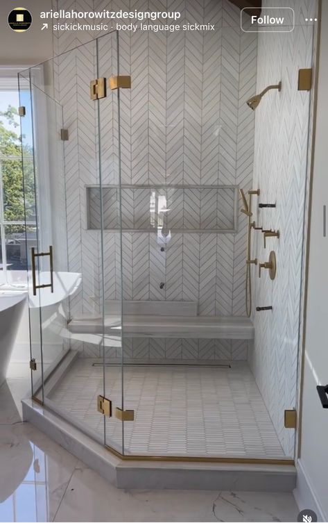 Double Head Shower Master Baths, Double Shower Head Master Baths, Double Shower Head, Master Bath Layout, Double Shower Heads, Master Baths, Bathroom Showers, Basement Reno, Primary Bath