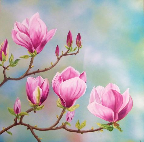 Magnolia Art Drawing, Magnolia Flowers Painting, Magnolia Oil Painting, Magnolia Flower Painting Acrylics, Abstract Magnolia Painting, Magnolia Tree Painting, Magnolia Acrylic Painting, Magnolias Painting, Magnolia Flower Painting