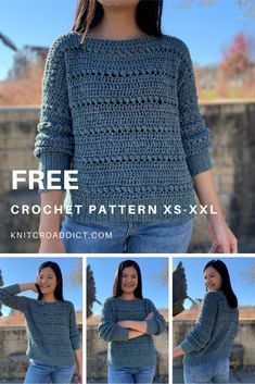 Bead Stitch Crochet, Pola Sweater, Easy Crochet Sweater, Pullover Sweaters Pattern, Crochet Apparel, Crochet Garments, Crochet Sweater Free, Crochet Sweater Pattern, Bead Stitch