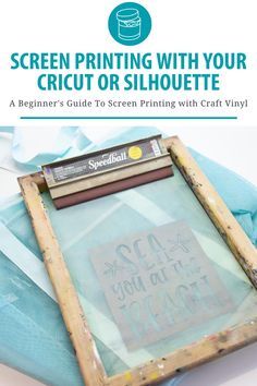 Screen Print Cricut, Screen Printing For Beginners, How To Screen Print With Cricut, At Home Screen Printing, Silkscreen Printing Ideas, Screen Printing With Cricut, Cricut Screen Printing, Cricut Essentials, Silk Screen Printing Diy