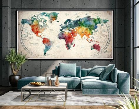 World Map Wall Art, Push Pin Travel Map, Large World Map, Home Gift, Office Decor, Living Room Wall Decor, Large Adventure Map F66 - Etsy Push Pin Travel Map, Pin Travel Map, Push Pin World Map, Pushpin Travel Map, Adventure Map, World Map Poster, World Map Wall Art, Pin Map, Travel Map