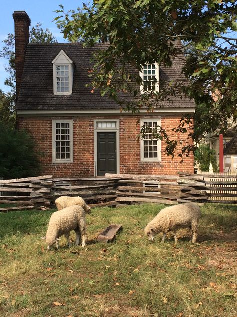 Brick cottage ❤️ Restored Cottage Exterior, Cottage With Chimney, Tiny Brick Cottage, Brick House In The Woods, English Brick Cottage, Brick Cottage Homes, Small Brick Cottage, Old Brick Farmhouse, Brick Cottage Exterior