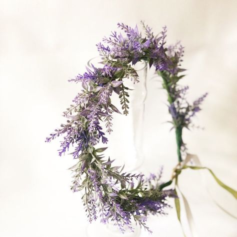 Lavender Flower Crown Faux Lavender Garden Floral Crown | Etsy Lavender Flower Crown, Bridal Shower Wreaths, Daisy Flower Crown, Handmade Flower Crown, Crown Handmade, Blush Bridal Bouquet, Bridal Floral Crown, Bridal Bouquet Peonies, Peony Bouquet Wedding