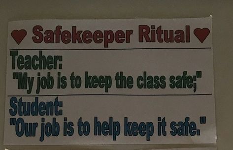 Conscious Discipline's Safekeeper Ritual Conscious Discipline Safe Keeper, Safe Keeper Box Ideas, Safekeeper Box Conscious Discipline, Conscious Discipline Bulletin Boards, Conscious Discipline Preschool I Love You Rituals, Conscious Discipline Classroom, Conscious Discipline Preschool, Safe Place Conscious Discipline, Conscience Discipline