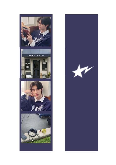 Enhypen Bookmark Printable, Sunghoon Scrapbook, Enhypen Bookmark, Free Printable Bookmarks, Book Reading Journal, Printable Star, Kpop Diy, Scrapbook Printing, Photo Card Template