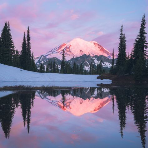 Sunrise Landscape, Lake Painting, Mount Rainier National Park, Mt Rainier, Sky Landscape, Landscape Photography Nature, Rainier National Park, Outdoor Photography, Mount Rainier