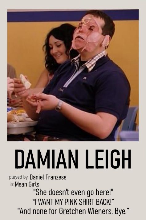 damian leigh mean girls minimalist polaroid picture Mean Girls Janis And Damian, Damian Leigh, Mean Girls Damien, Estp Characters, Damian Mean Girls, Mean Girls Janis, Mean Girl 3, Mean Girls Costume, Mean Girls Aesthetic