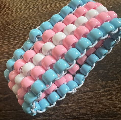 My first trans cuff X3 Trans Kandi Cuff, Trans Kandi, Kandi Ideas, Kandi Cuff, Kandi Patterns, Cuff, Pattern, Quick Saves