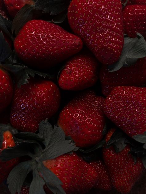 Basket of red strawberries Strawberry Asethic, Strawberry And Chocolate Aesthetic, Strawberry Dark Aesthetic, Dark Strawberry Aesthetic, Chocolate Strawberries Aesthetic, Red Aesthetic Strawberry, Red Summer Aesthetic, Dark Valentines Aesthetic, Red Strawberry Aesthetic