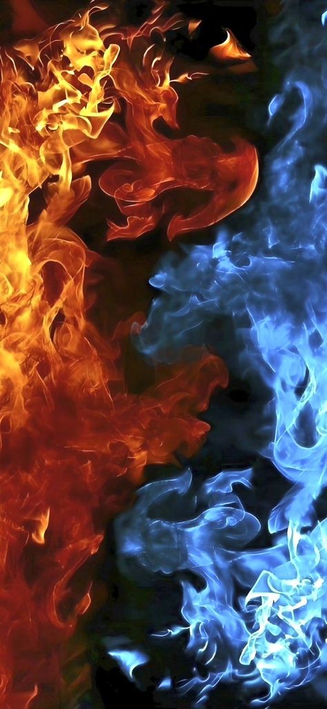 Fire And Ice Wallpaper, Fire Vs Water, Water Wallpaper, Wild Animal Wallpaper, Fire Flames, Water Aesthetic, Flame Art, Anime Boy Sketch, Fire Photography