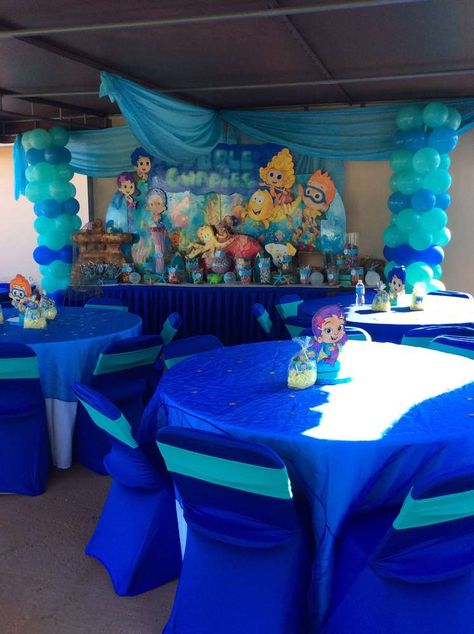 Bubble Guppies Birthday Theme, Trendy Birthday Party Ideas, 1sr Birthday, Bubble Guppies Birthday Party Ideas, Bubble Guppies Theme, Bubble Birthday Parties, Bubble Guppies Birthday Party, Birthday Party Ideas For Kids, Bubble Guppies Party