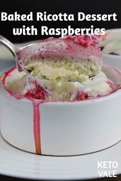 Ricotta Dessert, Sugar Free Recipe, Pudding Chia, Baked Ricotta, Dessert Oreo, Raspberry Desserts, Postre Keto, Raspberry Recipes, Low Carb Dessert