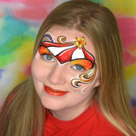 Carnival Face Painting Ideas, Circus Face Paint, Basic Face Painting, Face Painting Themes, Circus Diy, Face Painting Images, Thema Circus, Face Paint Ideas, Adult Face Painting