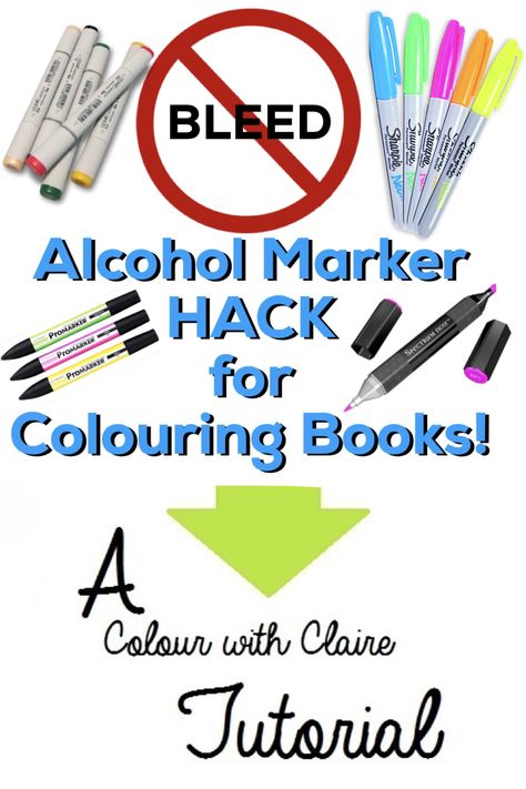 Tutorial: How to use alcohol markers in your adult colouring books without bleed! Hack for colouring books Art Ideas Alcohol Markers, How To Use Alcohol Markers Tutorials, How To Blend Markers, How To Color With Alcohol Markers, Alcohol Marker Tutorial, Colouring Book Ideas, How To Use Alcohol Markers, Alcohol Marker Drawings, Alcohol Markers Art