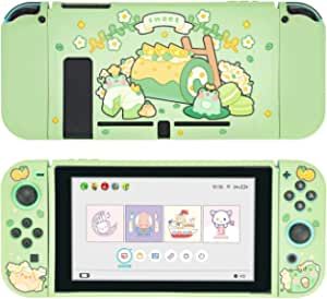 GeekShare Original Design -- Cute frog, split design, exact cut and design fits the switch console and joy-cons perfectly, NOT for Switch OLED or Lite. Comfortable to Touch -- Good elasticity,make it easy to install and remove. Non-slip and anti-fingerprints, the silky, soft-touch gives you a better gaming experience. Made of flexible TPU materials,sturdy and wearable.Frosted hydrophobic coating, protect your Switch from daily bumps, scratches, dust and splashing. Nintendo Switch Console, Daily Bumps, Nintendo Switch Case, Donkey Kong Country, Nintendo Switch Accessories, Frog Design, Green Cases, Cute Frog, Split Design