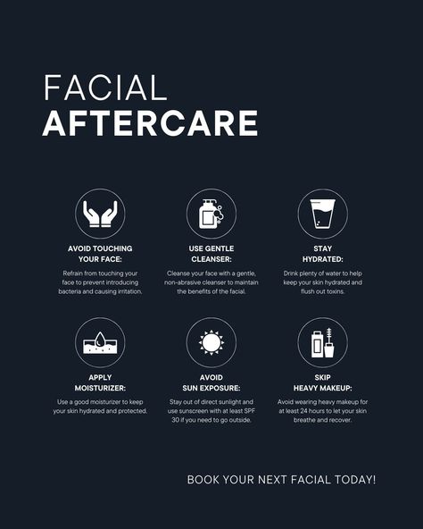 ✨ Glowing skin starts with good aftercare! Follow these simple steps to maintain your facial results and keep your skin looking fresh and radiant. ✨ #FacialAftercare #GlowingSkin #SkinCareTips #HerWayHealth Basic Facial Steps Esthetician, Aftercare Facial, Facial Aftercare, Facial Esthetics, Heavy Makeup, Best Moisturizer, Touching You, Esthetician, Makeup Yourself