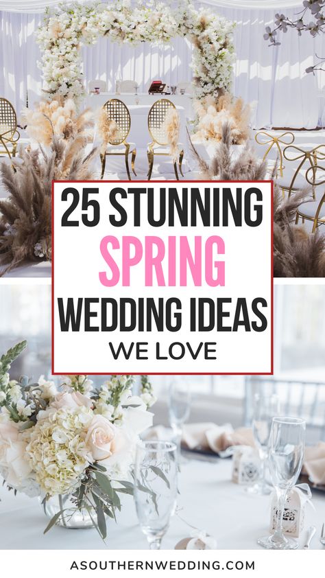 Get inspired for your southern spring wedding with 25 stunning spring wedding decor ideas, unique spring wedding ideas, spring reception decor, and more! #springwedding #springweddingdecor #uniquespringwedding #springweddingideas #springweddingbouquet #springweddingreception #cutespringweddingideas #springweddingceremony #springweddingdecorations #diyspringwedding April Wedding Ideas Spring, Spring Wedding Decor Ideas, Spring Reception, Wedding Ideas Spring, Spring Wedding Decor, Rustic Spring Wedding, Wedding Color Schemes Spring, Spring Wedding Ideas, Indoor Wedding Receptions