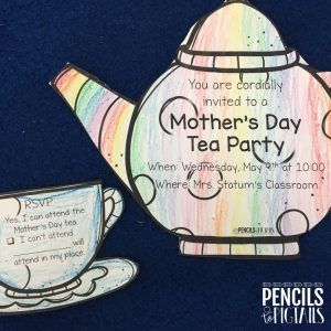 Tea Party Invitations Diy, Mothers Day Crafts Preschool, Diy Hats, Happy Mommy, Keepsake Crafts, Mom Printable, Crafts Preschool, Tea Party Invitations, Handprint Craft