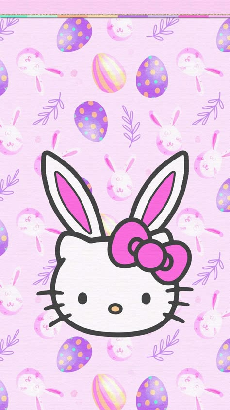 Easter Wallpaper Iphone, Hello Kitty Easter, Ipod Wallpaper, Easter Wallpaper, Melody Hello Kitty, Hello Kit, Hello Kitty Backgrounds, Hello Kitty Art, Food Wallpaper