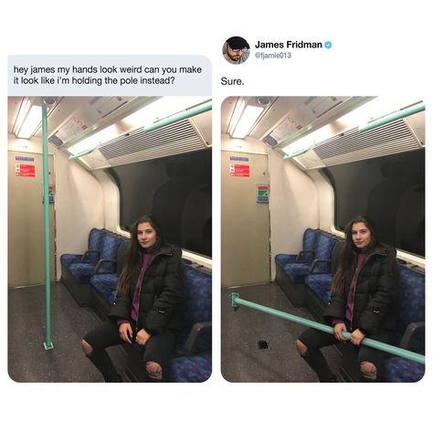 Photoshop Troll Who Takes Photo Requests Too Literally Strikes Again, And The Result Is Hilarious (31 New Pics) Funny Photo Editing, James Fridman, Photoshop Help, We Have A Winner, Photoshop Fail, Funny Photoshop, Photoshop Pics, Photoshop Photos, Memes Humor