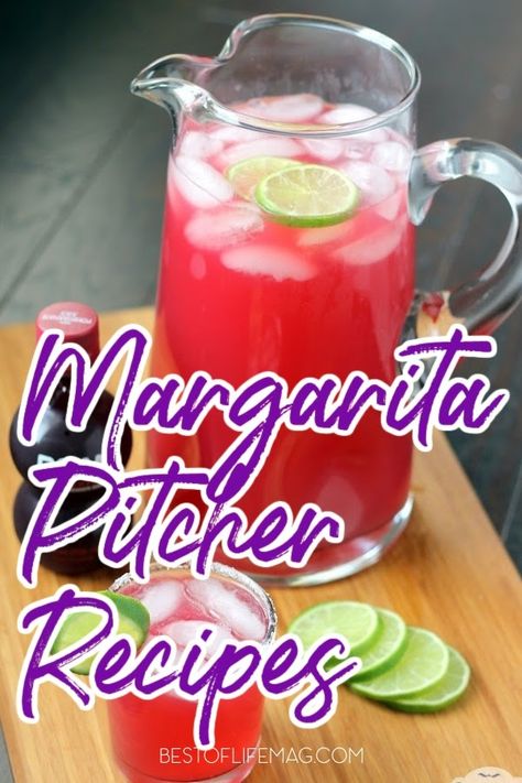 These margarita pitcher recipes are perfect for a crowd and make the BEST party drinks! Margarita Recipes | Party Recipes | Cocktail Recipes for a Party | Margarita Recipes for a Party | Margaritas for a Crowd | Summer Party Recipes | Summer Cocktail Recipes | Fruity Margarita Recipes via @amybarseghian Pitcher Of Margaritas Recipe Parties, Watermelon Margarita Pitcher Recipe, Margaritas Recipes For A Crowd, Easy Margaritas For A Crowd, Margarita Recipes On The Rocks Pitcher, Margarita For A Crowd Parties, Strawberry Margarita Recipe On The Rocks Pitcher, Margaritas For A Crowd Parties, Premixed Margarita Recipes