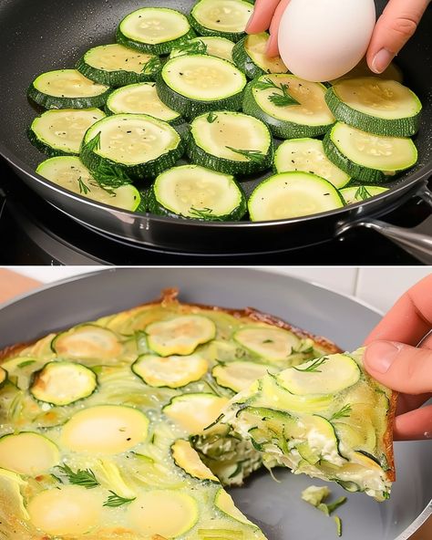 Savory Zucchini and Egg Casserole Egg Zucchini Casserole, Zucchini Egg, Sliced Zucchini, Zucchini Frittata, Homemade Custard, Sauteed Zucchini, Cabbage Casserole, Zucchini Lasagna, Vegetable Medley