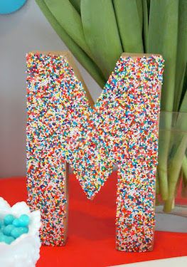 You probably have a jar already in your cabinet - and if you do, you'll love these 15 fun ideas for crafting with sprinkles! Birthday Party Hacks, Sprinkles Party, Sprinkles Birthday Party, Princess Pinky Girl, The Letter M, Sprinkle Party, Party Crafts, Sprinkle Baby Shower