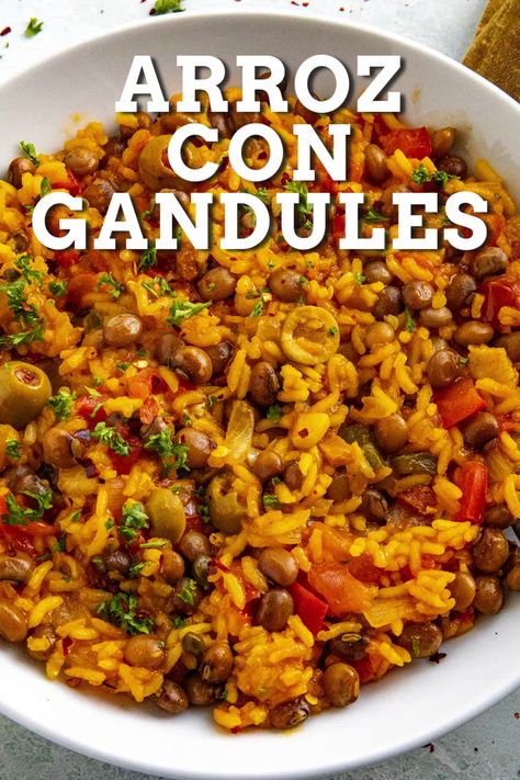 Puerto Rican Rice With Pork, Colombian Rice Recipe, Spanish Rice With Pigeon Peas, Arroz Con Gandules Dominicano, Pigeon Peas And Rice Puerto Rico, Rice And Gondolas Recipe, Dominican Rice And Pigeon Peas, Puerto Rican Rice And Pigeon Peas, Puerto Rican Arroz Con Gandules