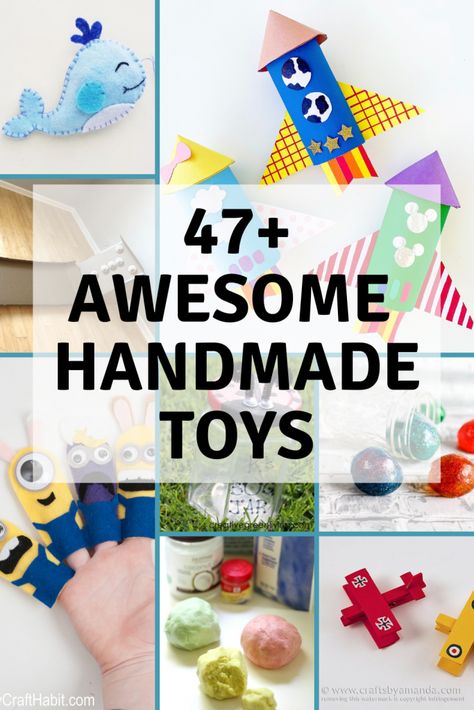 Handmade Toys for Hours of Creative Play - Free DIY Toys for All Ages Homemade Toys For Preschoolers, Diy Toys For Kids To Make, Home Made Toys For Toddlers, Easy Toys To Make For Kids, Easy Toys To Make, Homemade Toddler Toys, Homemade Toys For Toddlers, Diy Childrens Toys, Handmade Toys Diy