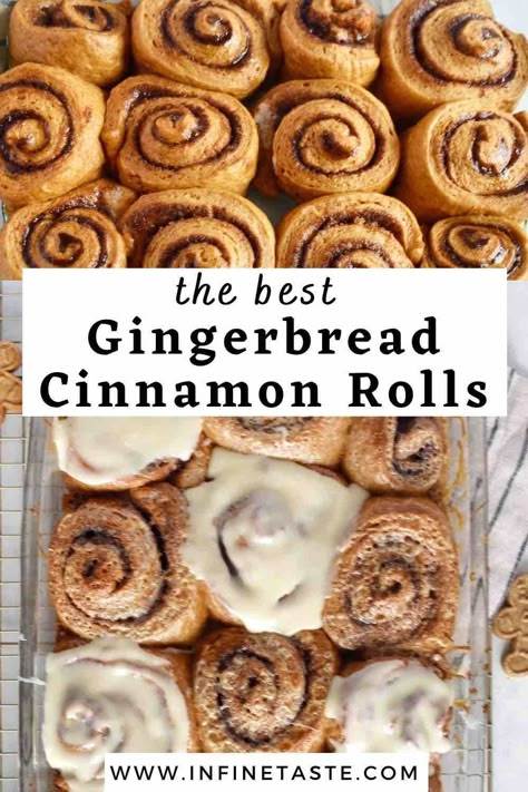 Cinnamon Roll Flavor Ideas, Gingerbread Cinnamon Rolls, Roll Dough Recipe, Cinnamon Roll Recipes, Gingerbread Dough, Sweet Roll Recipe, Cinnamon Rolls Homemade, Cinnamon Rolls Recipe, Roll Recipes