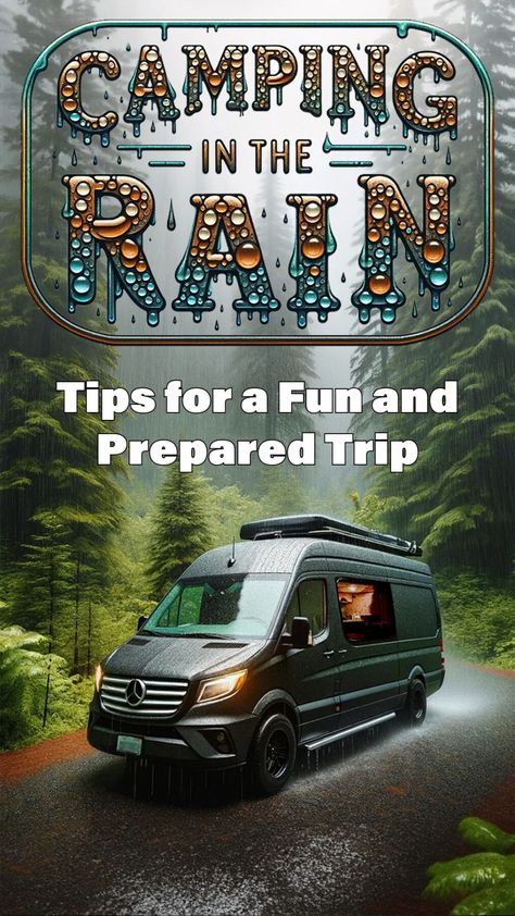 Camping in the Rain: Tips for a Fun and Prepared Trip Discover how to make camping in the rain a fun experience. From sealing your RV to packing smart and creating an outdoor living area, we've got you covered! Camping In The Rain, Camping Set Up, Rv Adventure, Van Camping, Wet Clothes, Rainy Weather, Rv Life, Camping Experience, Camping Trip