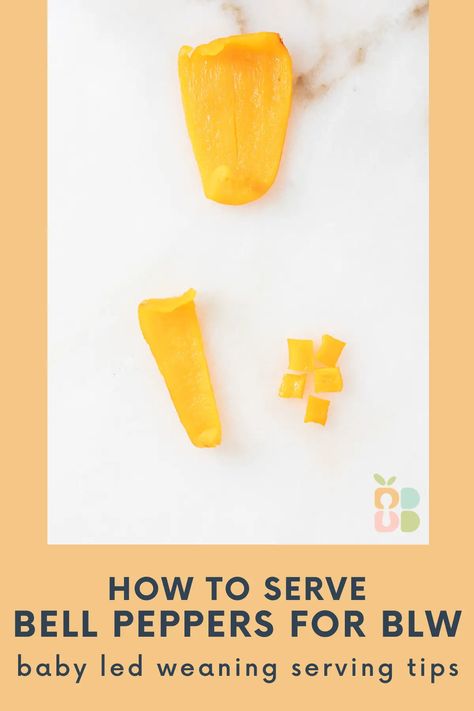 How To Serve Bell Peppers for Baby Led Weaning - Baby Led Bliss Bell Peppers Blw, How To Cut Peppers, Weaning Baby, Bell Pepper Soup, Weaning Foods, Baby Led Feeding, Roasted Red Pepper Pasta, Sweet Bell Peppers, Baby Led Weaning Recipes